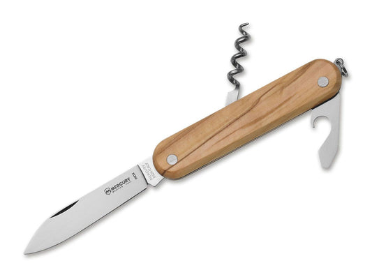 Briceag Mercury 913-3LC Boker- Tirbuson si deschizator, Maner lemn de maslin