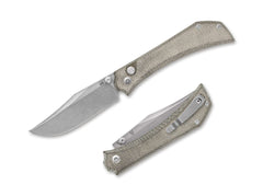 Briceag Mercury Amon Elmax Green Canvas Micarta Boker- Lama Elmax, Button Lock