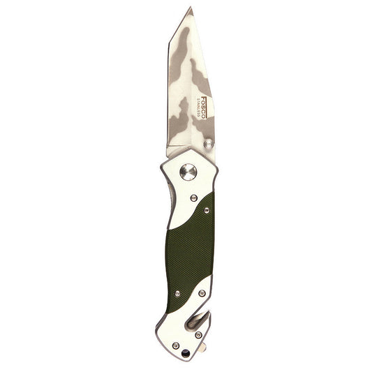 Briceag Mes + clip H254G10 Verde Tactical - Echipament Esențial de Supraviețuire