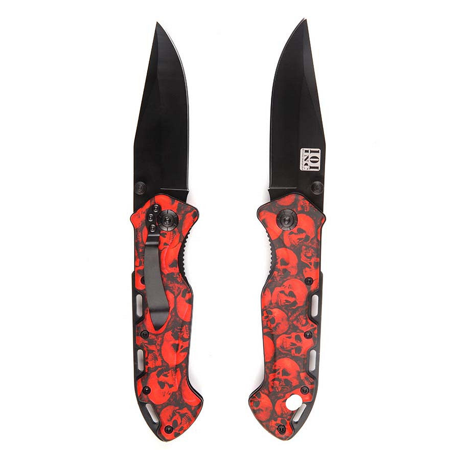 Briceag Mes Skull + clip Negru - Stil Distinctiv & Utilitate Robustă
