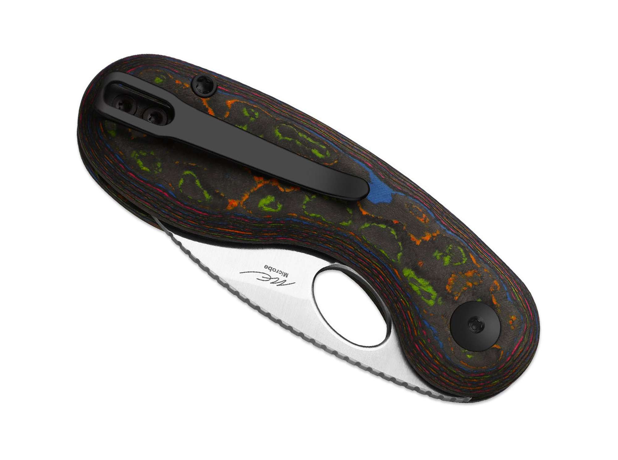 Briceag Microbe M390 Camo Carbon 80's Kizer- Utilizare EDC, Design Compact