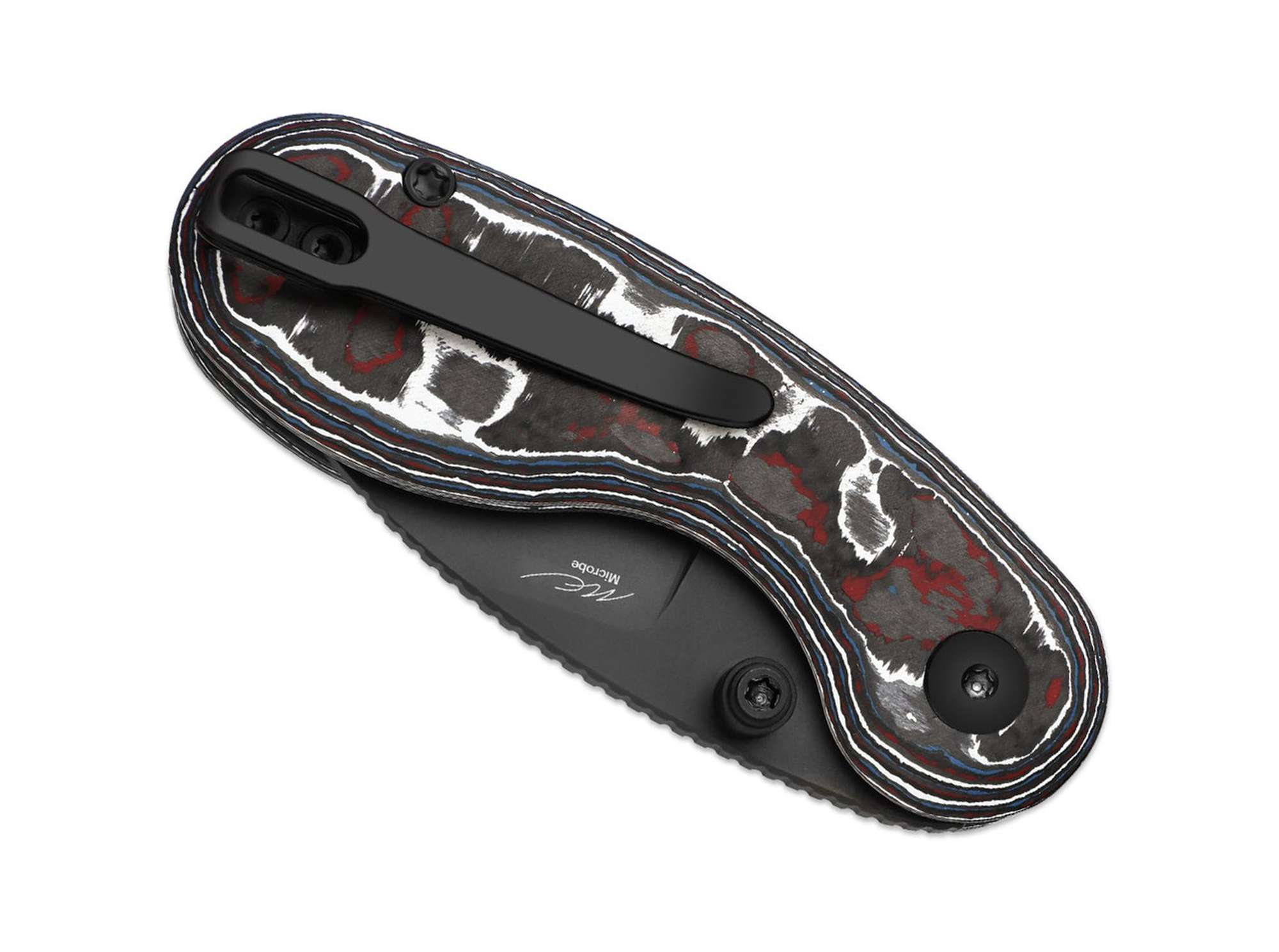 Briceag Microbe M390 CF DLC Kizer- Lama M390 DLC, Maner Fat Carbon