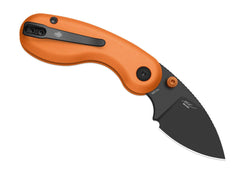 Briceag Microbe Orange Aluminum PVD Kizer- Lama PVD Negru, EDC Compact