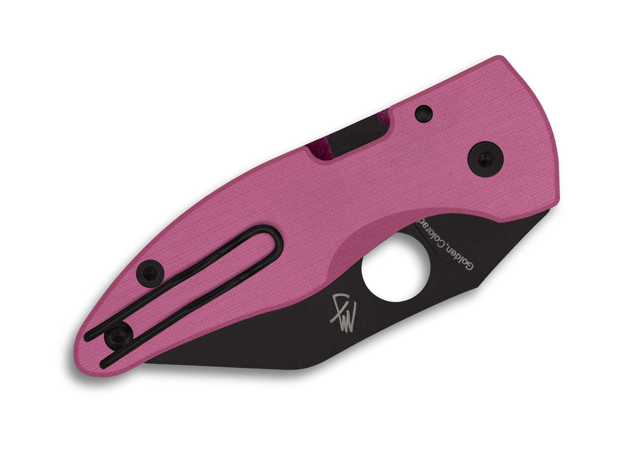 Briceag MicroJimbo Pink G10 Black Blade Sprint Run Spyderco- EDC, Premium