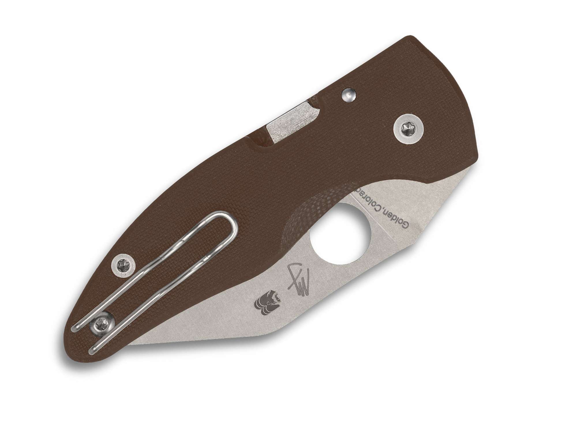 Briceag MicroJimbo Spyderco- Lama CPM 15V, Maner G10 Maro