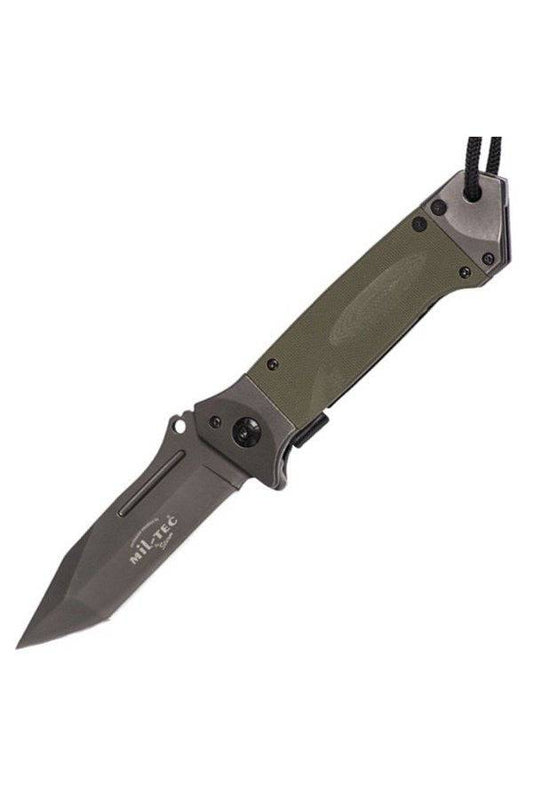 Briceag Mil-Tec DA35 – Lamă 9,5 cm, Mâner Micarta, Oliv