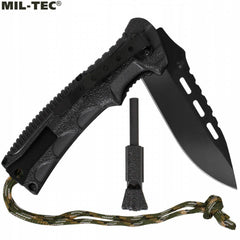 Briceag Mil-Tec Paracord Fire Starter – deschis, cu amnarul scos și paracordul
