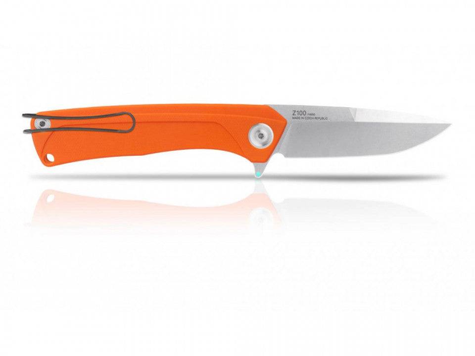 Briceag Militar Z100 Stonewash Plain Edge G10 Anv Knives Orange