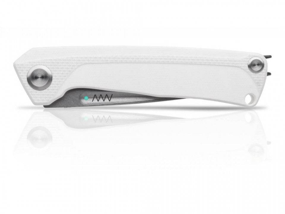 Briceag Militar Z200 Stonewash Plain Edge G10 White Anv Knives Anvz200-007