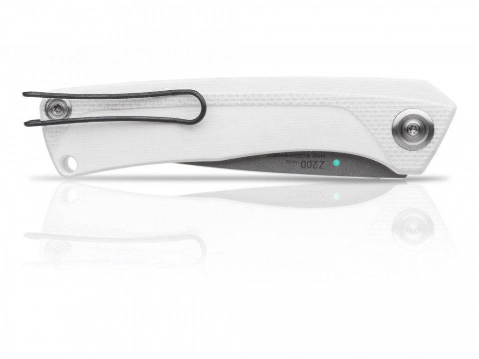 Briceag Militar Z200 Stonewash Plain Edge G10 White Anv Knives Anvz200-007