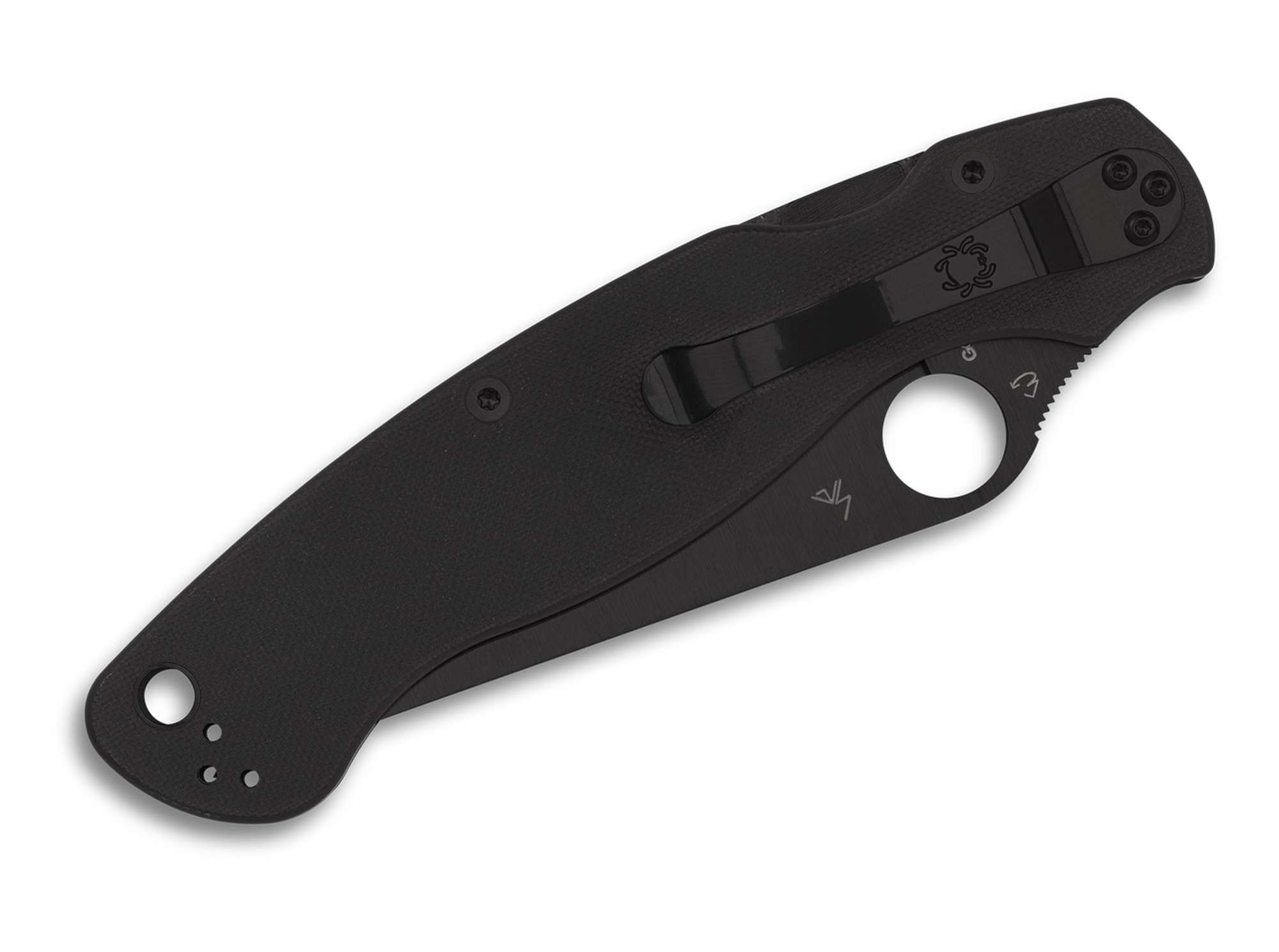 Briceag Military 2 G10 Black Blade PlainEdge Spyderco- Robust, EDC