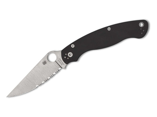 Briceag Military 2 G10 Black CombinationEdge Spyderco- Lama Mixta, Sistem Compression Lock