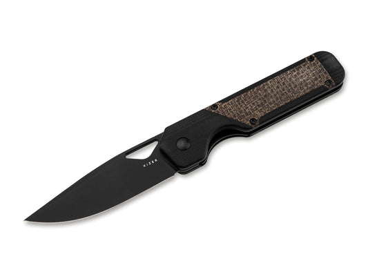 Briceag Militaw G10 Black Micarta Brown Kizer- Lama Nitro-V, Maner G10 Micarta