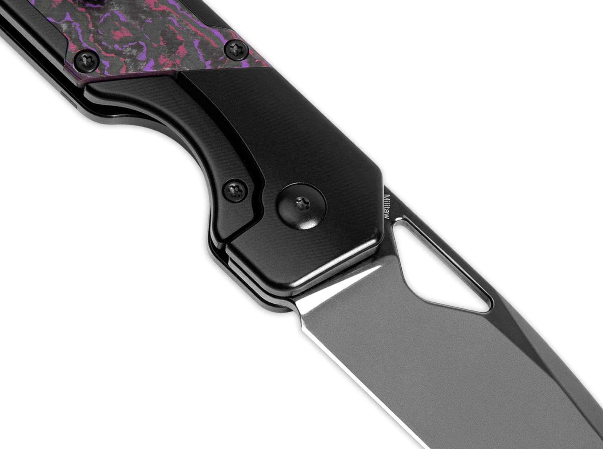 Briceag Militaw Titanium Fatcarbon Purple Haze Kizer- Lama CPM-S-45VN, Framelock