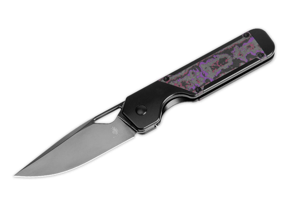 Briceag Militaw Titanium Fatcarbon Purple Haze Kizer- Lama CPM-S-45VN, Framelock
