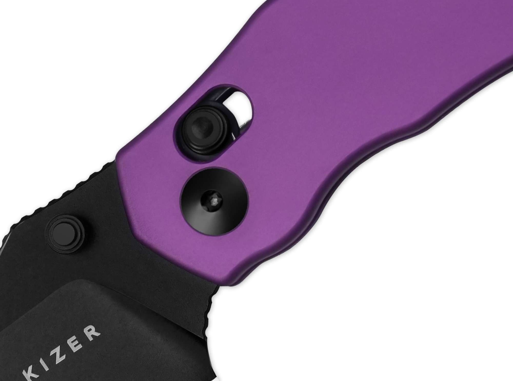 Briceag Mini Bulldog Nitro-V Purple Aluminum Black Blade Kizer- Lamă Nitro-V, Mâner Mov