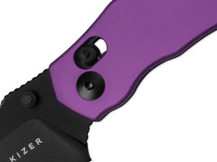 Briceag Mini Bulldog Nitro-V Purple Aluminum Black Blade Kizer- Lamă Nitro-V, Mâner Mov