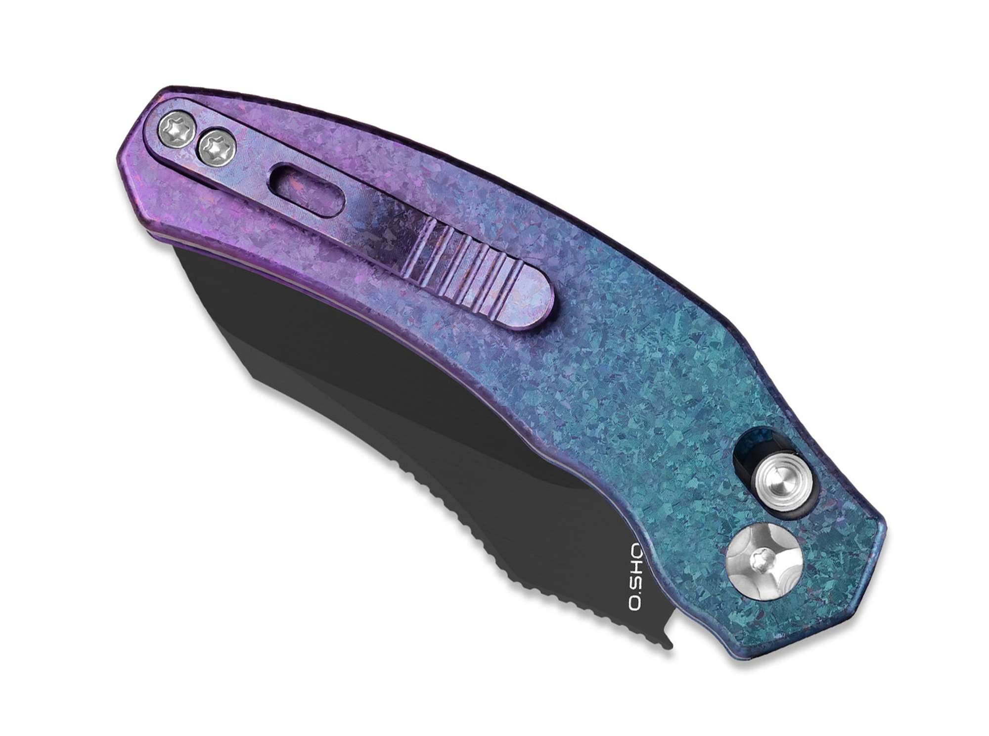 Briceag Mini Bulldog S45VN Blue & Purple Ti Black Blade Kizer- Compact, EDC