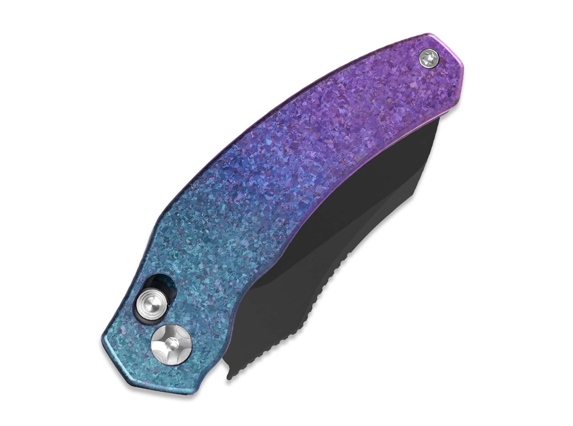 Briceag Mini Bulldog S45VN Blue & Purple Ti Black Blade Kizer- Compact, EDC