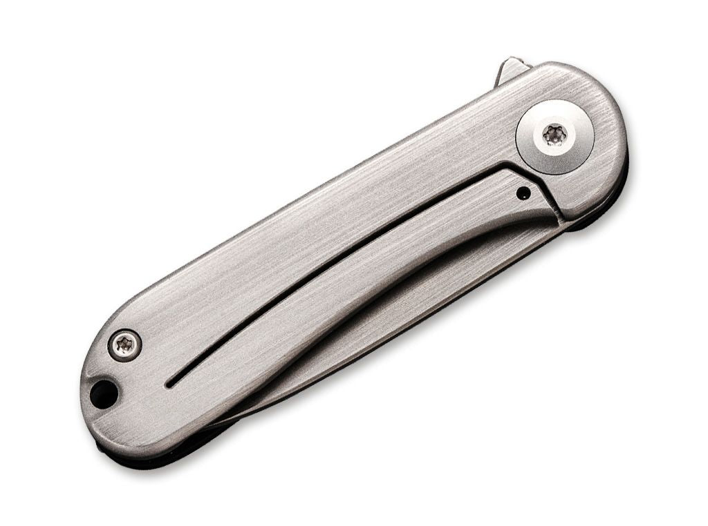 Briceag Mini Elementum Brass CIVIVI- Maner din Alama, Sistem Framelock
