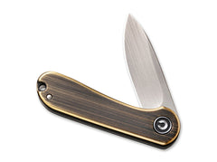 Briceag Mini Elementum Brass CIVIVI- Maner din Alama, Sistem Framelock
