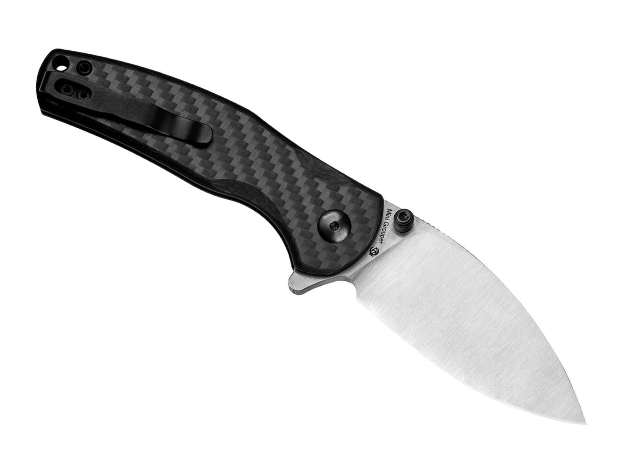 Briceag Mini Grouper CF Kizer- Lamă Nitro-V, Mâner Carbon