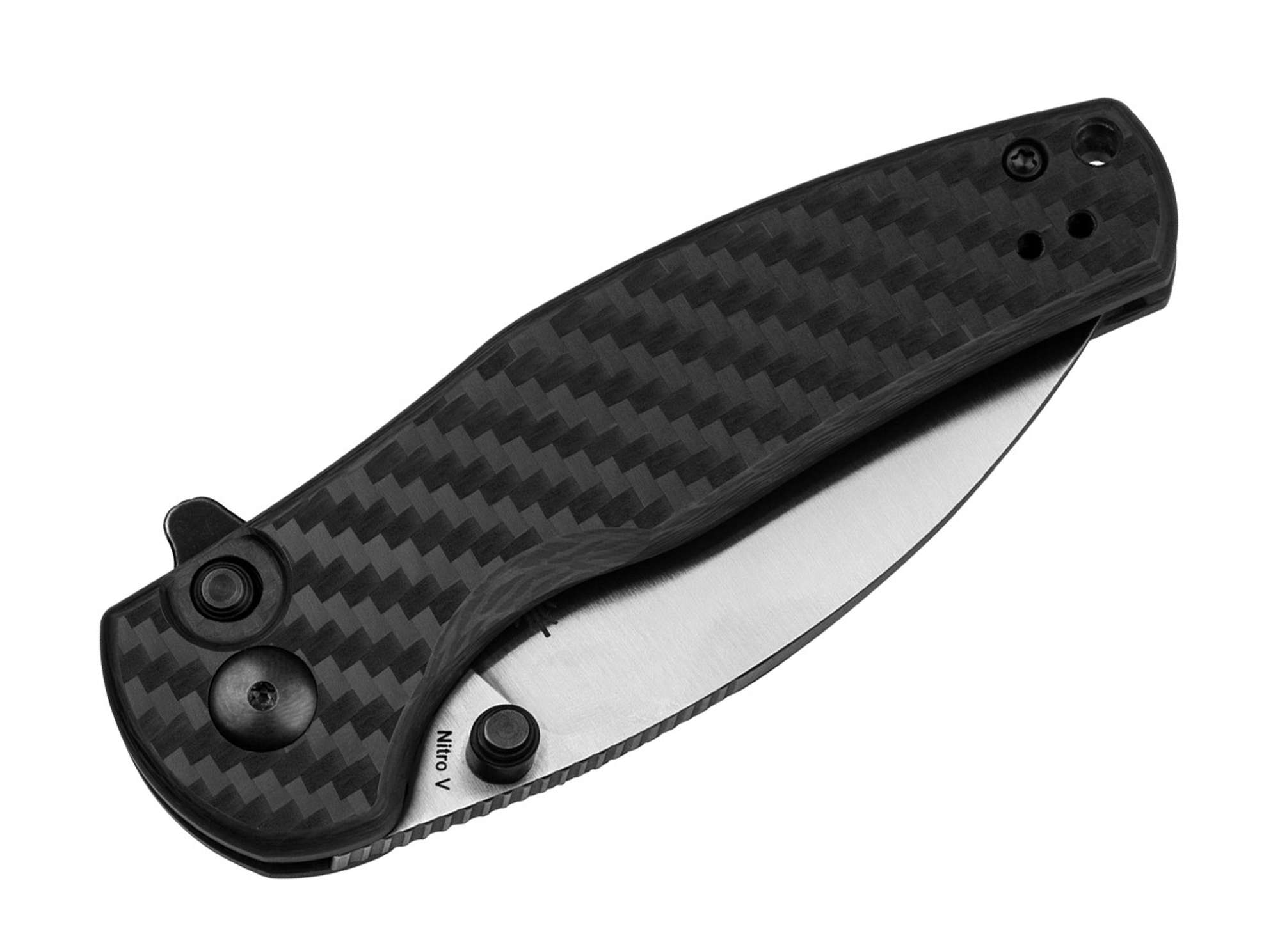 Briceag Mini Grouper CF Kizer- Lamă Nitro-V, Mâner Carbon