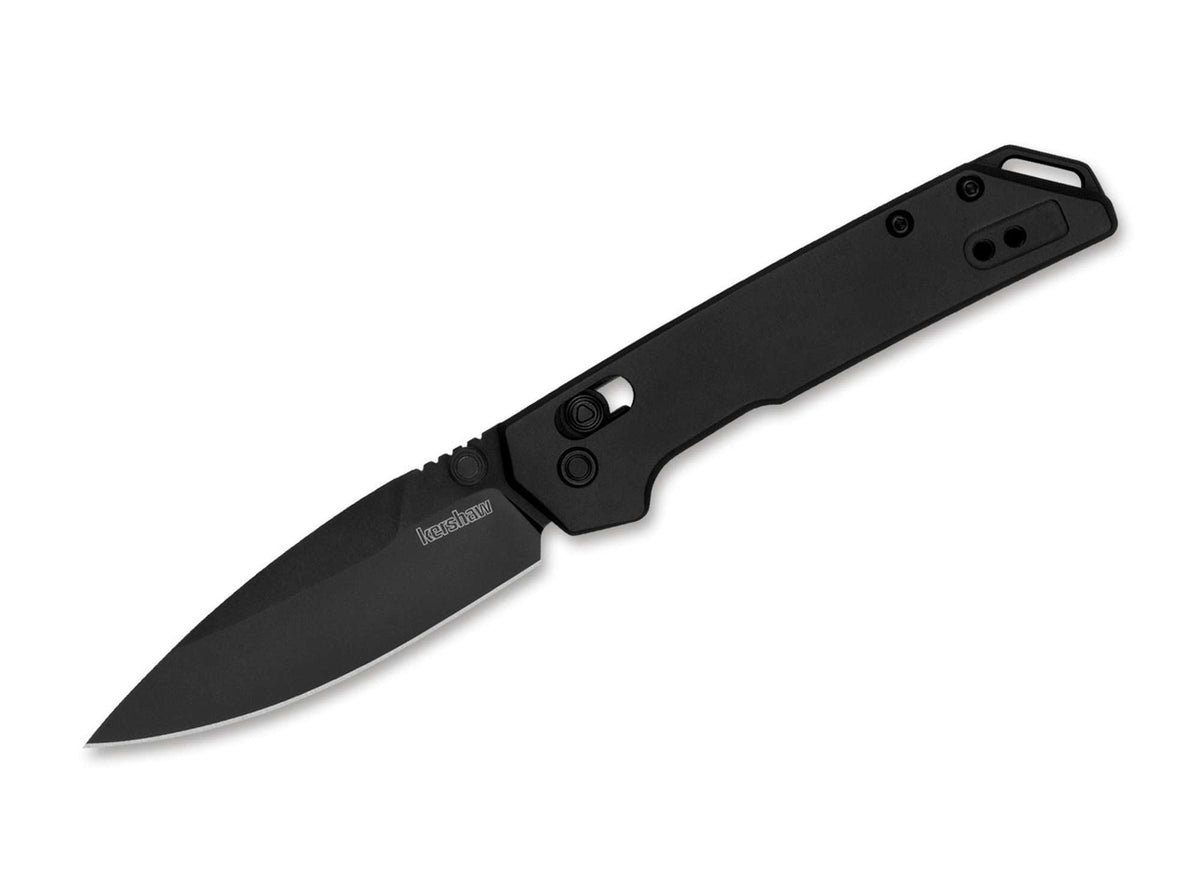 Briceag Mini Iridium Black Kershaw- Design Complet Negru, Sistem DuraLock
