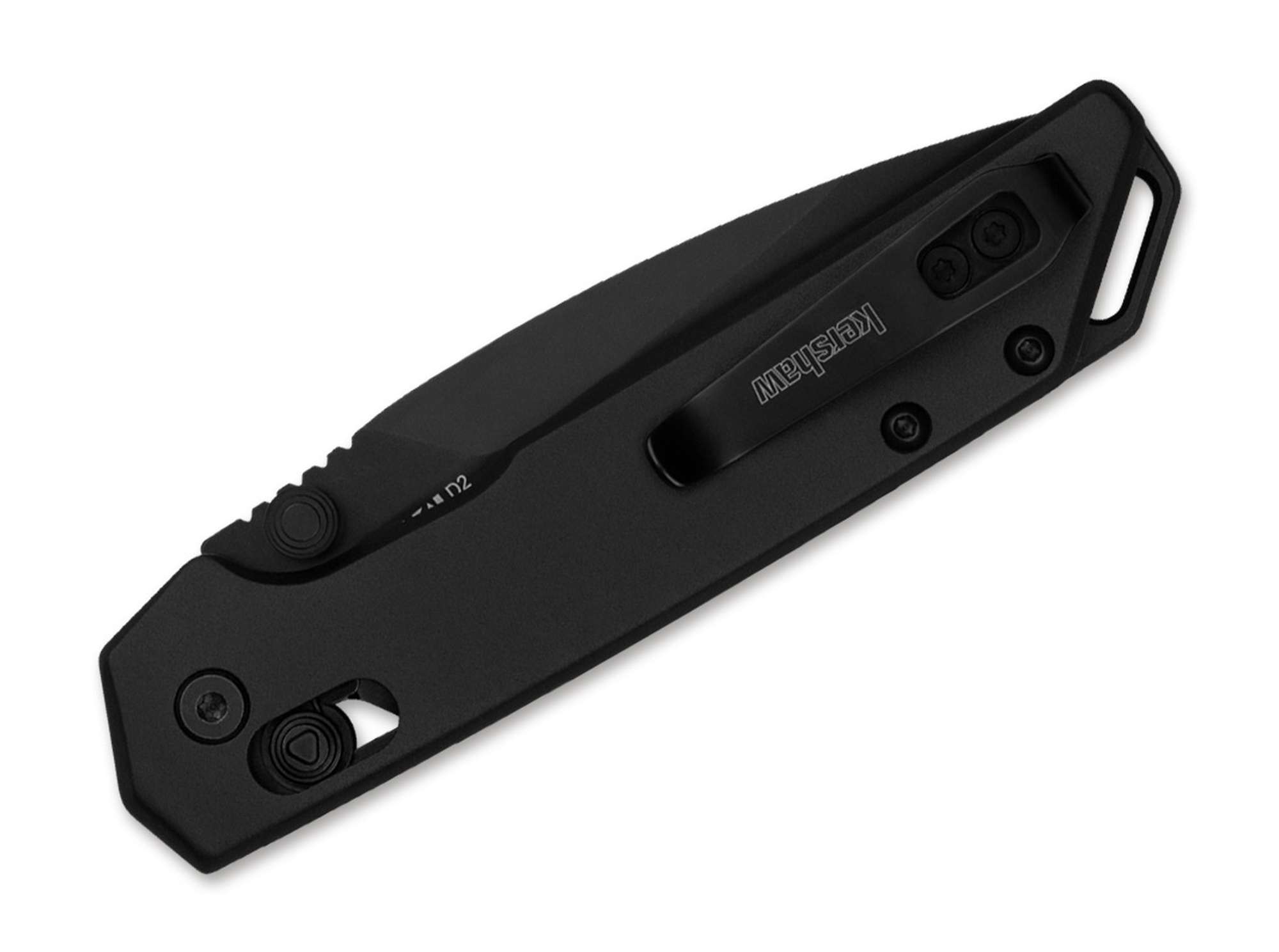 Briceag Mini Iridium Black Kershaw- Design Complet Negru, Sistem DuraLock