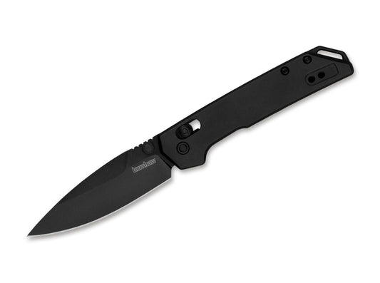 Briceag Mini Iridium Black Kershaw- Design Complet Negru, Sistem DuraLock