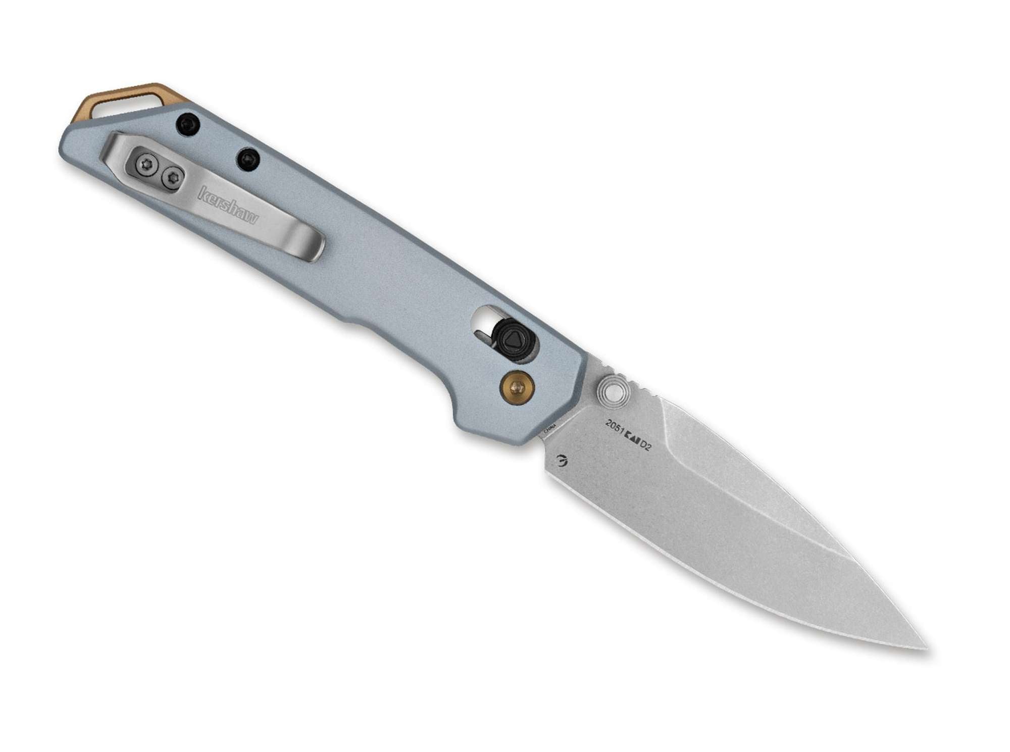 Briceag Mini Iridium Ice Blue Kershaw- Lama D2, Maner Aluminiu Ice Blue