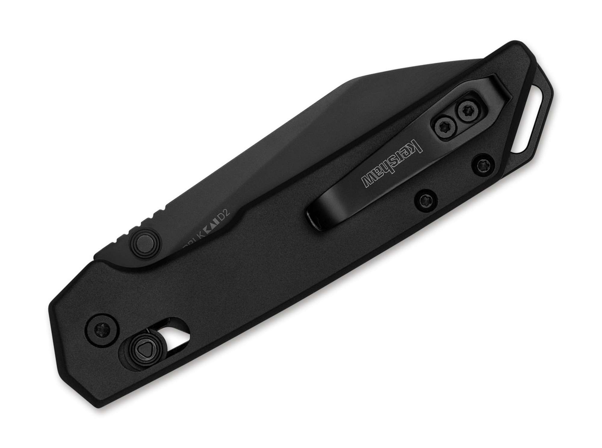 Briceag Mini Iridium Reverse Tanto Black Kershaw- Lama D2, Maner Aluminiu Negru