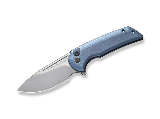 Briceag Mini Malice Titanium Blue WE Knife- Lama CPM-20CV, Maner Titan Albastru
