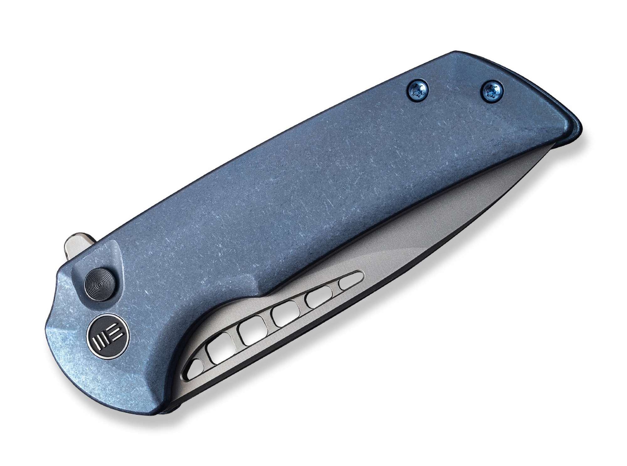 Briceag Mini Malice Titanium Blue WE Knife- Lama CPM-20CV, Maner Titan Albastru