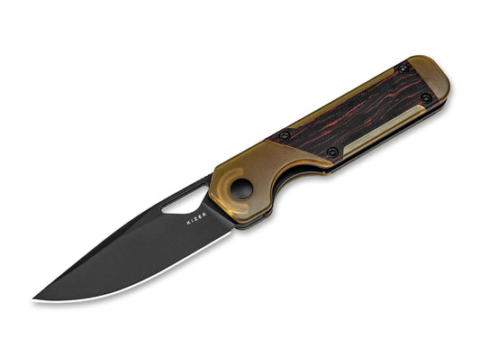 Briceag Mini Militaw PEI Damascus G10 Kizer- Deschidere cu Degetul, Blocare Linerlock