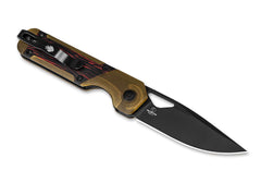 Briceag Mini Militaw PEI Damascus G10 Kizer- Deschidere cu Degetul, Blocare Linerlock