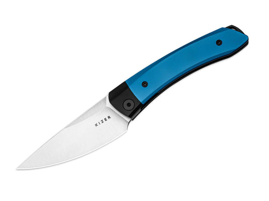 Briceag Mini Momo 154CM Aluminum Black & Blue Kizer- Compact, Lama 154CM