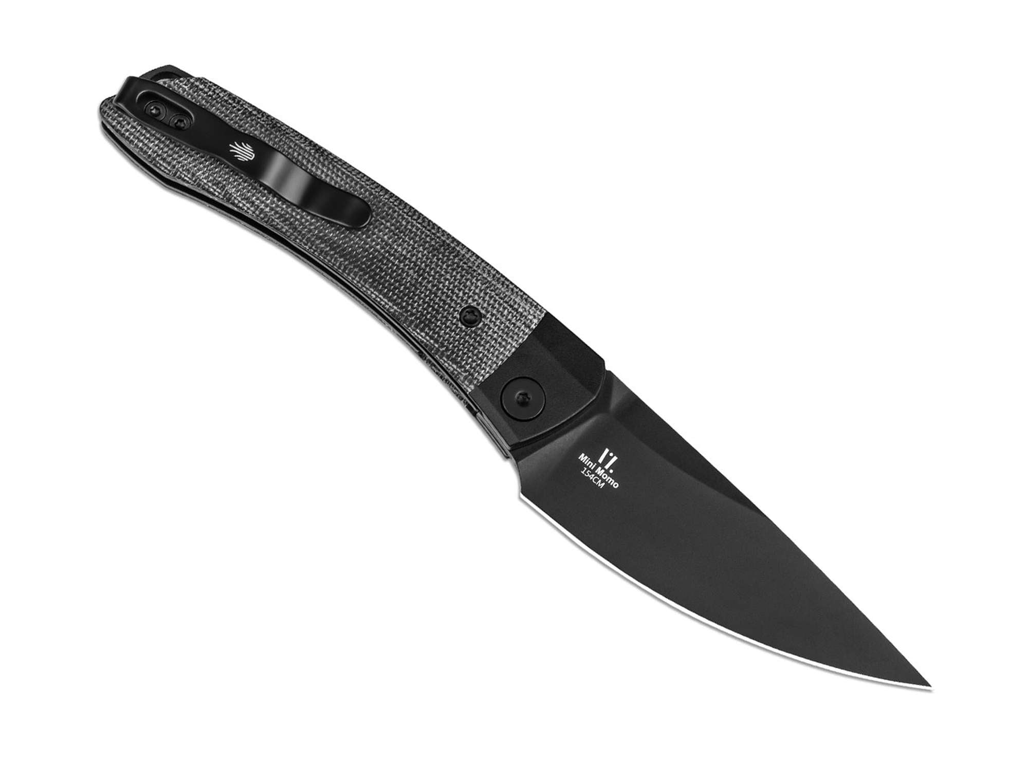 Briceag Mini Momo 154CM Aluminum & Micarta All Black Kizer- Lama 154CM, Maner Aluminiu & Micarta