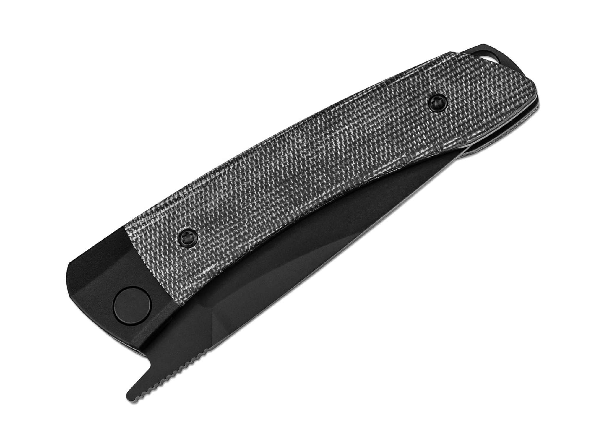Briceag Mini Momo 154CM Aluminum & Micarta All Black Kizer- Lama 154CM, Maner Aluminiu & Micarta