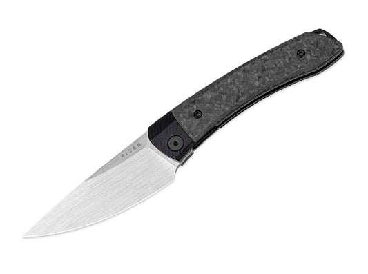 Briceag Mini MoMo M390 Ti Marble CF Kizer- Lama M390, Maner Premium
