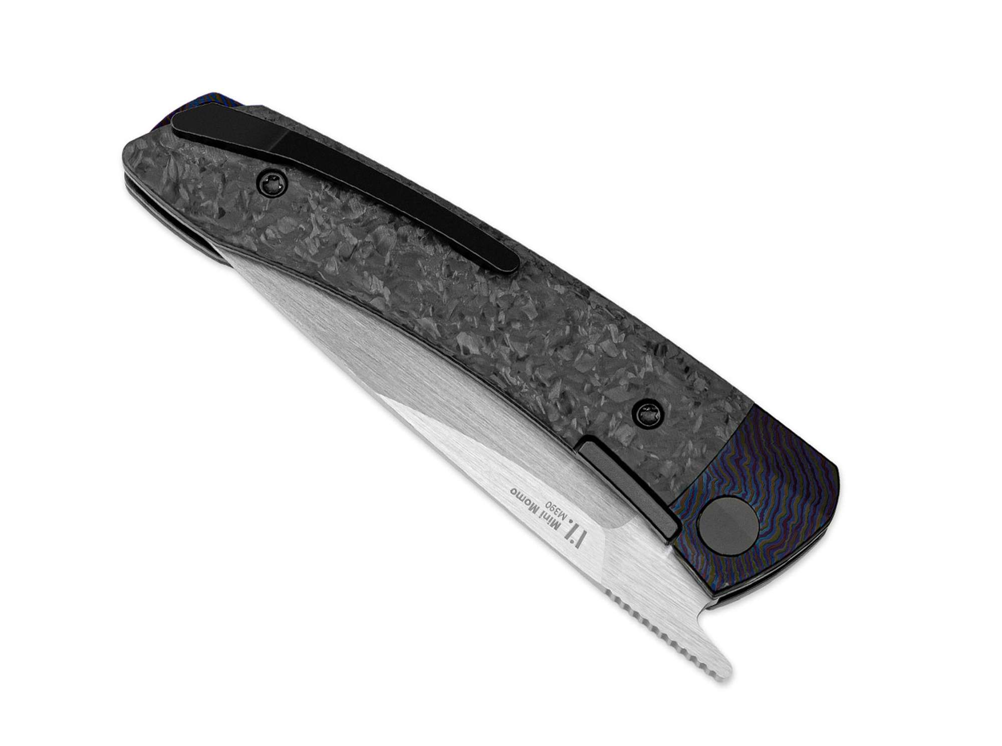 Briceag Mini MoMo M390 Ti Marble CF Kizer- Lama M390, Maner Premium