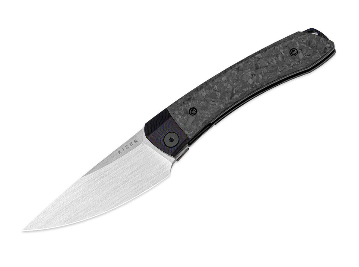 Briceag Mini MoMo M390 Ti Marble CF Kizer- Lama M390, Maner Premium