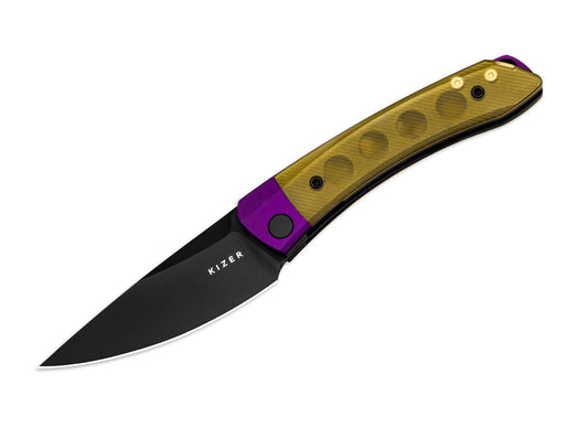 Briceag Mini Momo Nitro-V Purple Aluminum & PEI Kizer- Maner Aluminiu Mov, Lama Nitro-V