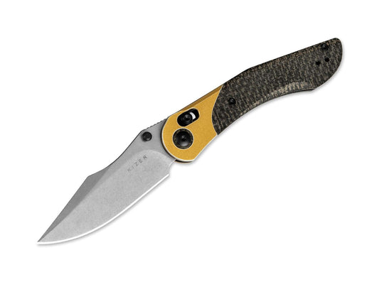 Briceag Mini Mystic Kizer- Nitro-V, Maner Aluminiu/Micarta