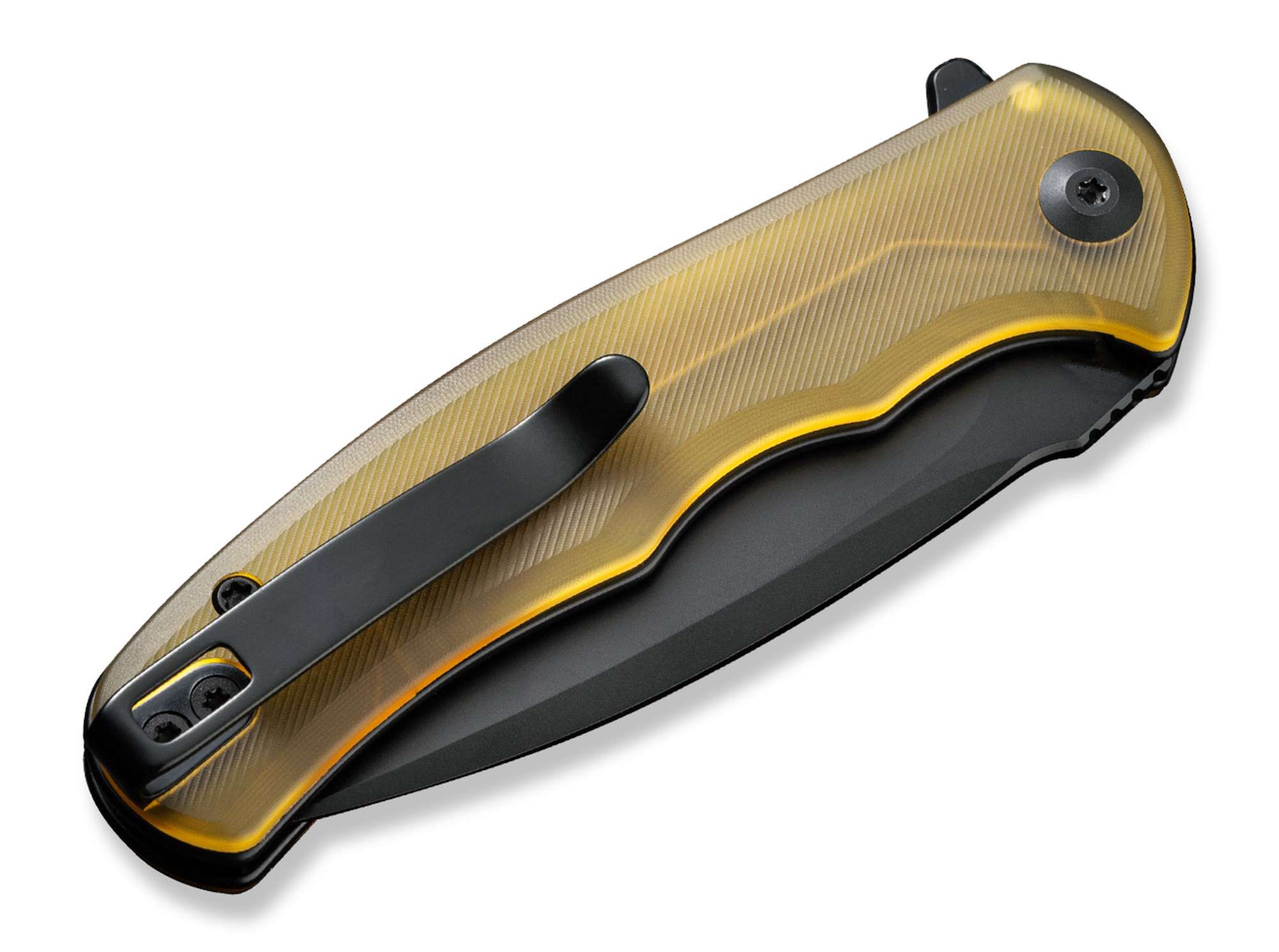 Briceag Mini Praxis Ultem Amber & Black CIVIVI- Lama D2, Maner Ergonomic Ultem