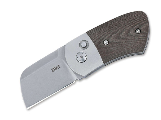 Briceag Minnow Automatic Micarta Green CRKT- Deschidere Automată, Otel MagnaCut