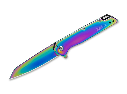 Briceag Misdirect Rainbow Kershaw- Finish PVD Colorat, Lama Reverse Tanto