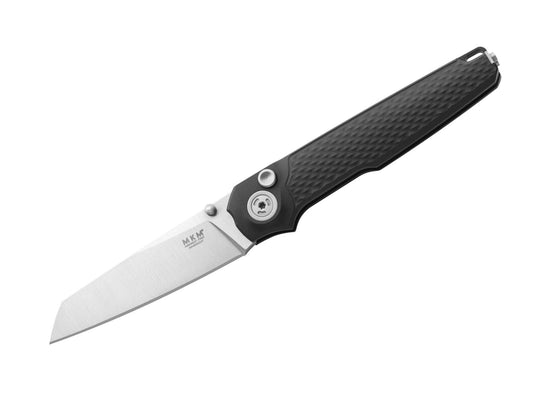 Briceag Miura Aluminum Black MKM- Lama M390, Blocare Button Lock