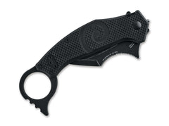 Briceag Moa Folder G10 All Black Fox Knives- Design Karambit, Blocare Linerlock