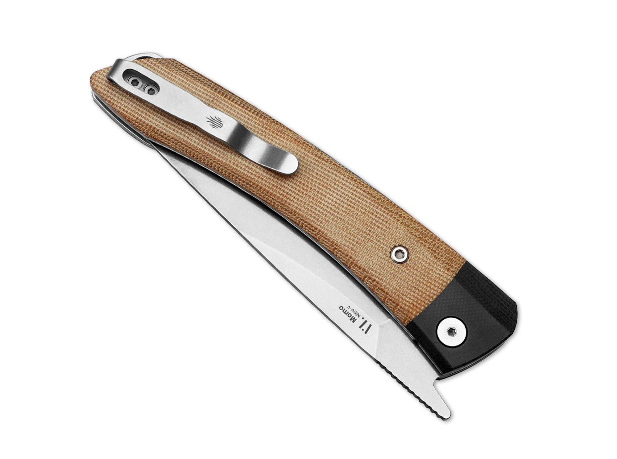 Briceag Momo Nitro-V Black G10 Micarta Natural Kizer- Maner G10 Micarta, Lama 154CM